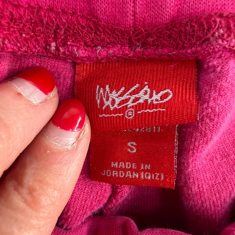 VTG Y2K Mossimo S Small Velour Pants Pink Flare Leg Low Rise Drawstring Hip Hop - Picture 5 of 14